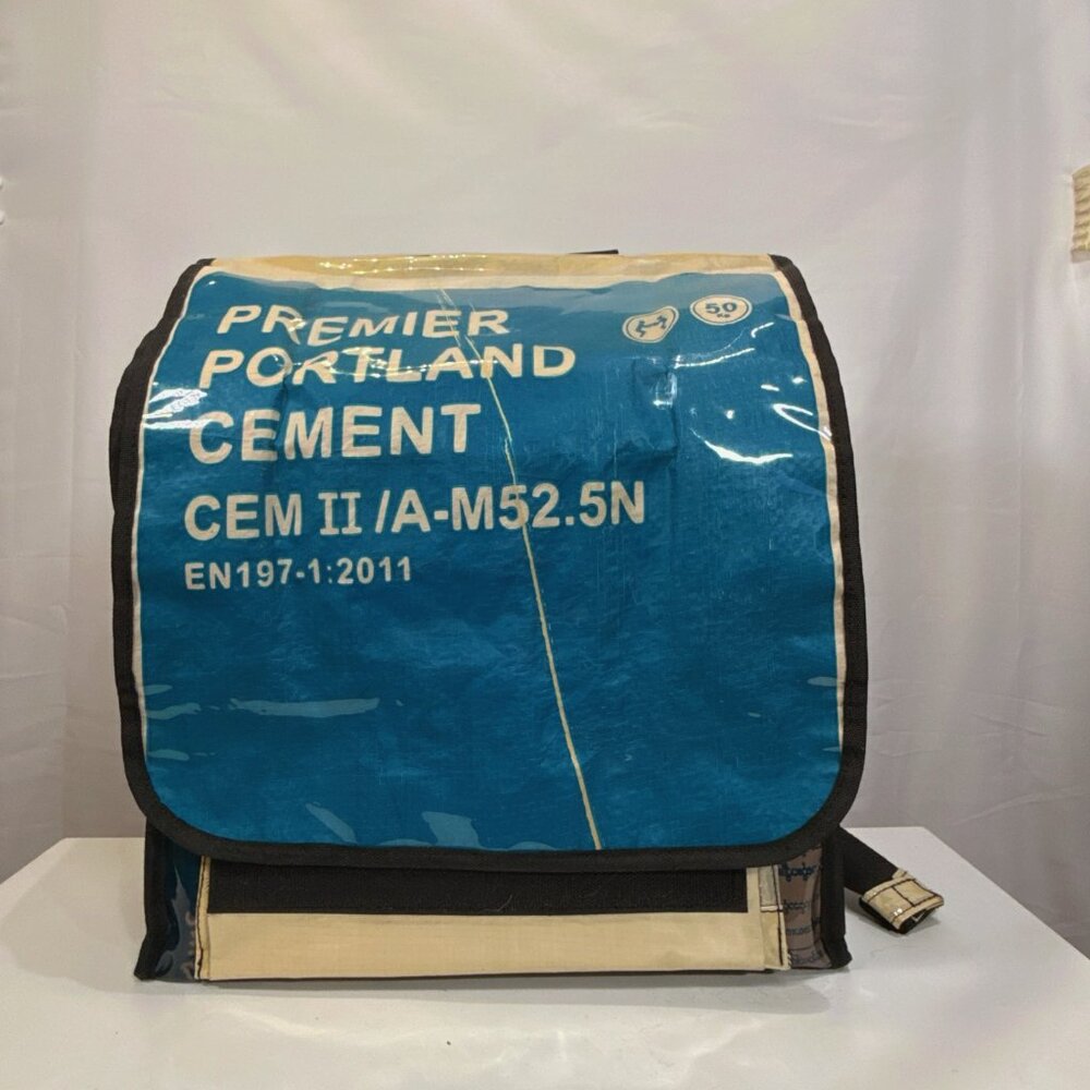 Handmade Recycled Cement Backpack – Expandable Roll Top